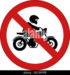 Red No Motorcycles Sign. Vector Icon. Prohibitory Road Sign Stock Vector