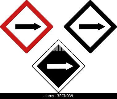 Signs Right. Road Signs. Red, Black, and White Vector Icons Stock Vector