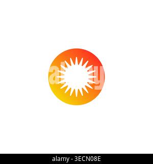Abstract Sun Logo. Vintage Sun Icon with Rays isolated on White Background. Stock Vector