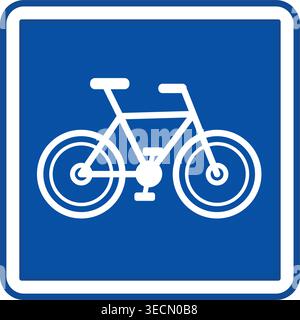 Blue Bicycle Parking Sign. Square Road Signs. Vector Icons Stock Vector