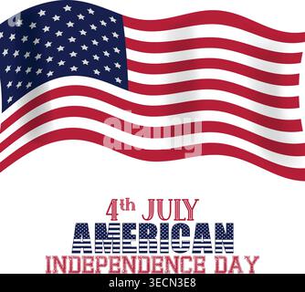 4th of July American Independence Day – Patriotic Flag Design Stock Vector