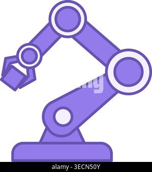 Robotic Color Icon. Vector Illustration of an Industrial Robotic Arm. Technology Concept Stock Vector