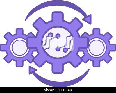Automation Color Icon. Electronic Control. Workflow Vector Icon. Technology Concept Stock Vector