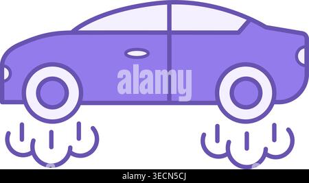 Colored Flying Car Icon. Vector Icon of Vehicle Taking Off. Future Technology Concept Stock Vector