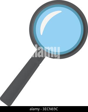 Magnifying Glass in Cartoon Style. Vector Illustration of a Magnifying Glass for School Projects. Education and Stud Stock Vector