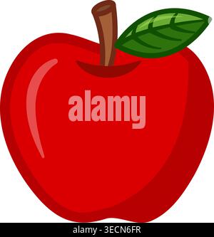 Red Ripe Apple. Symbol of Education and Science. Vector Illustration for Farmers Market Menu. Healthy food design Stock Vector