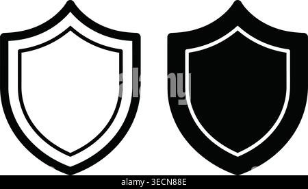 Black hexagon frame vector icon set Stock Vector