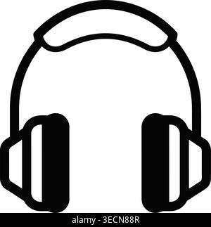 Black headphones icon on white Stock Vector