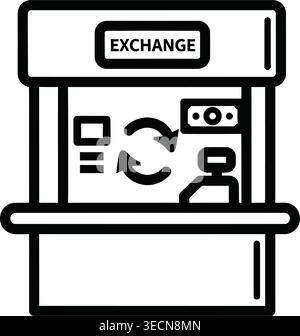 Cryptocurrency exchange icon with bitcoin and ethereum symbols Stock Vector