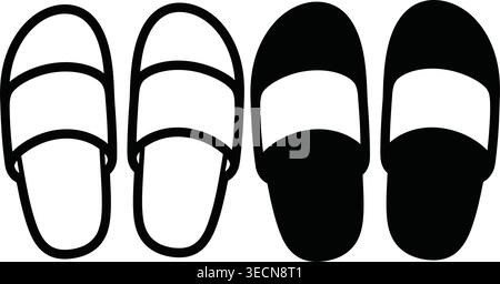 Black sneakers icon set isolated on white Stock Vector
