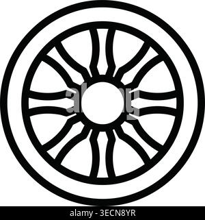 Black bicycle wheel icon isolated Stock Vector