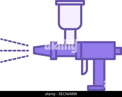 Painting Work Color Icon. Vector Icon of Spray Gun for Painting a Car. Car service concept Stock Vector
