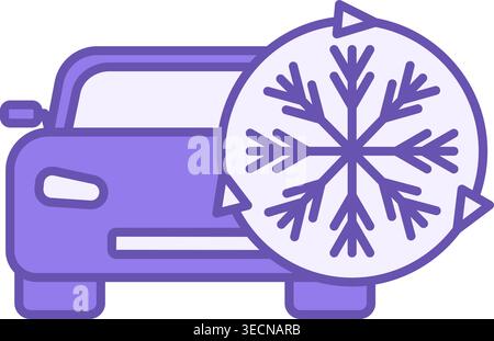 Air Conditioner Color Icon. Vector Icon of Air Cooling Device in the Machine. Car service concept Stock Vector