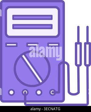 Colored Multimeter Icon. Electrical Service Vector Icon. Electrical Measurements, Testing, and Troubleshooting. Car service concept Stock Vector