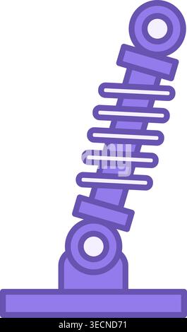 Colored Suspension Icon. Car Suspension Shock Absorber Vector Icon. Repair, Auto Part. Car service concept Stock Vector