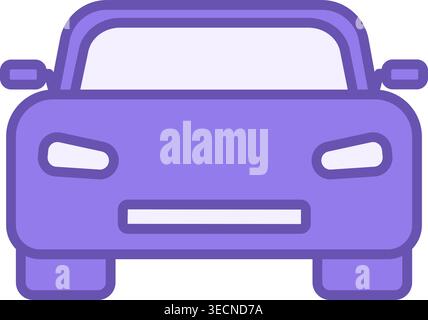 Colored Car Icon. Vector Icon of Vehicle Front. Car service concept Stock Vector