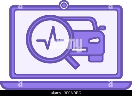 Colored Diagnostic Icon. Vector Icon of Computer Car Diagnostics. Car service concept Stock Vector