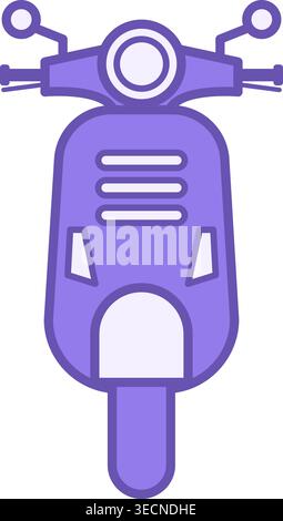 Colored Scooter Front View Icon. Electric Scooter Vector Icon. Urban Transport Concept Stock Vector