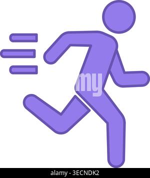 Run Colored Icon. Running Man Vector Icon. Fast Running Man, Rush. Athletics, Marathon, Competitions Stock Vector