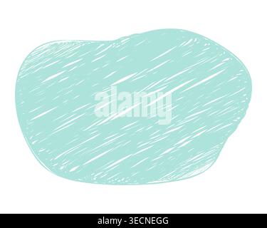 Mint chalk scribble stain isolated. Hand drawn pastel speech bubble, texture, and organic blob shape for artistic design elements. Vector illustration Stock Vector