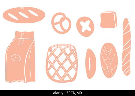 Vector illustration from bread products Stock Vector