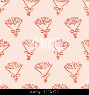Seamless wedding bouquet floral pattern vintage Stock Vector