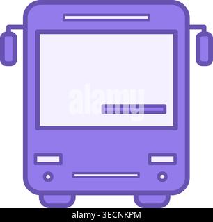 Colored Bus Icon. Vector Icon of Bus Front. Auto for Transporting People. Transport Concept Stock Vector