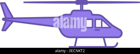 Colored Helicopter Icon. Vector Icon. Transportation of Passengers by Air Transport Stock Vector