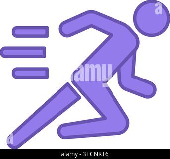 Colored Sprint Icon. Vector Icon of a Fast Running Man. Sport competitions Stock Vector