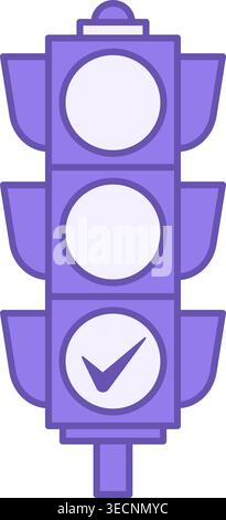 Colored Icon Traffic Light. Vector Icon. Device for Regulating the Movement of Vehicles and Pedestrians. Signal Electric Light. Road Concept Stock Vector