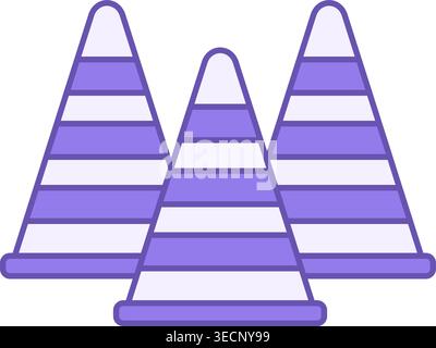 Colored Icon Road Cone. Vector Icon. Temporary Road Marking. Fence during Road Construction Works. Warning Sign Stock Vector