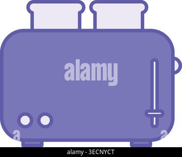Colored Toaster Icon. Vector Illustration. Kitchen Electrical Appliance for Toasting Bread Slices. Home Appliances Concept Stock Vector