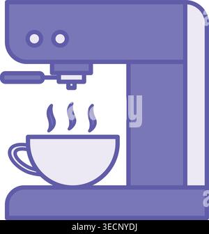 Colored Coffee Maker Icon. Vector Illustration. Kitchen Appliance for Making Coffee. Home Appliances Concept Stock Vector