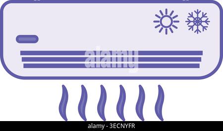 Colored Air Conditioning Icon. Vector Illustration. Device That Regulates The Climate In The Room. Household Appliances Concept Stock Vector