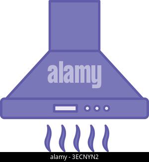 Colored Kitchen Hood Icon. Vector Illustration. Kitchen Air Purifier. Home Appliances Concept Stock Vector