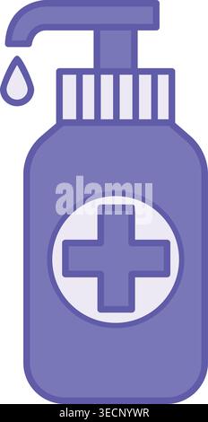 Colored Hygiene Icon. Vector Illustration. Hand Sanitizer. Body Hygiene Stock Vector