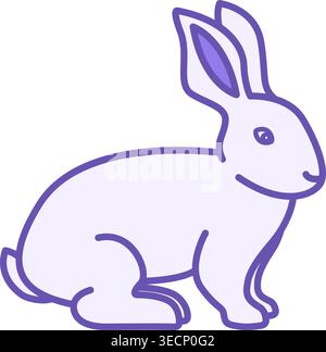 Colored Rabbit Icon. Vector Cute Animal Icon. Pet Concept Stock Vector
