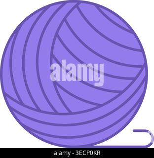 Colored Yarn Ball Icon. Vector Icon of Thread. Yarn for Knitting Clothes. Pet Toy Stock Vector
