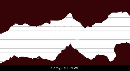 Torn piece of checkered paper on brown background isolated on white background, Vector, illustration Stock Vector