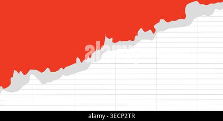 Torn paper effect with two holes on a dark red background Stock Vector