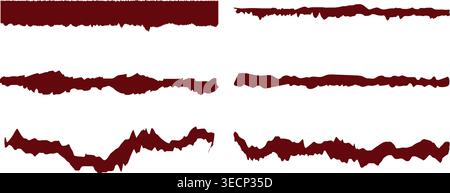 Torn paper effect with two holes on a dark red background Stock Vector