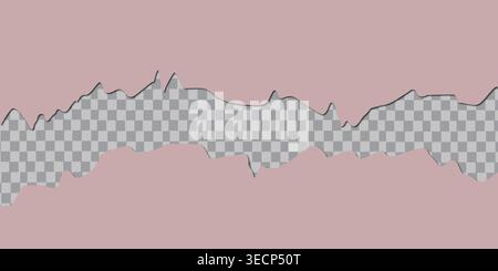 Torn paper effect with two holes on a dark red background Stock Vector