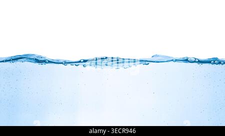 Blue water creating clean ripples and small air bubbles Stock Photo