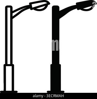 Black desk lamp with adjustable head vector icon Stock Vector