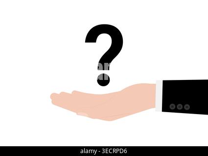 Hand Holding Question Mark. Question Concept. Vector Illustration. Stock Vector