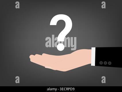 Hand Holding Question Mark. Question Concept. Vector Illustration. Stock Vector