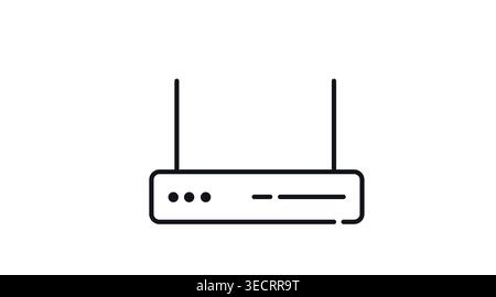 Wireless Wi-Fi router icon: network hardware for internet connectivity Stock Vector