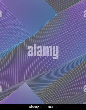 Abstract geometric pattern creating a seamless effect with intersecting lines and gradients in purple and blue hues, perfect for modern wallpaper or b Stock Photo