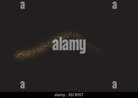 Abstract vector with golden glitter wave. Stock Vector