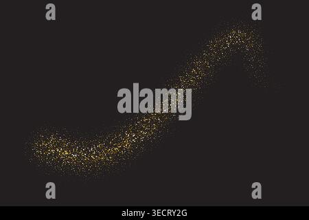 Abstract vector with golden glitter wave. Stock Vector